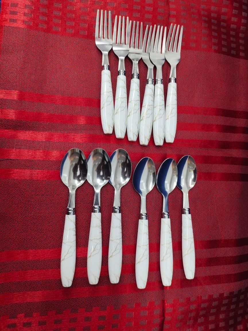Exclusive 12 Pcs Dinner Spoon set Stainless steel. Tea & Fork Spoon Set. Dinner Spoon Cutlery Set.