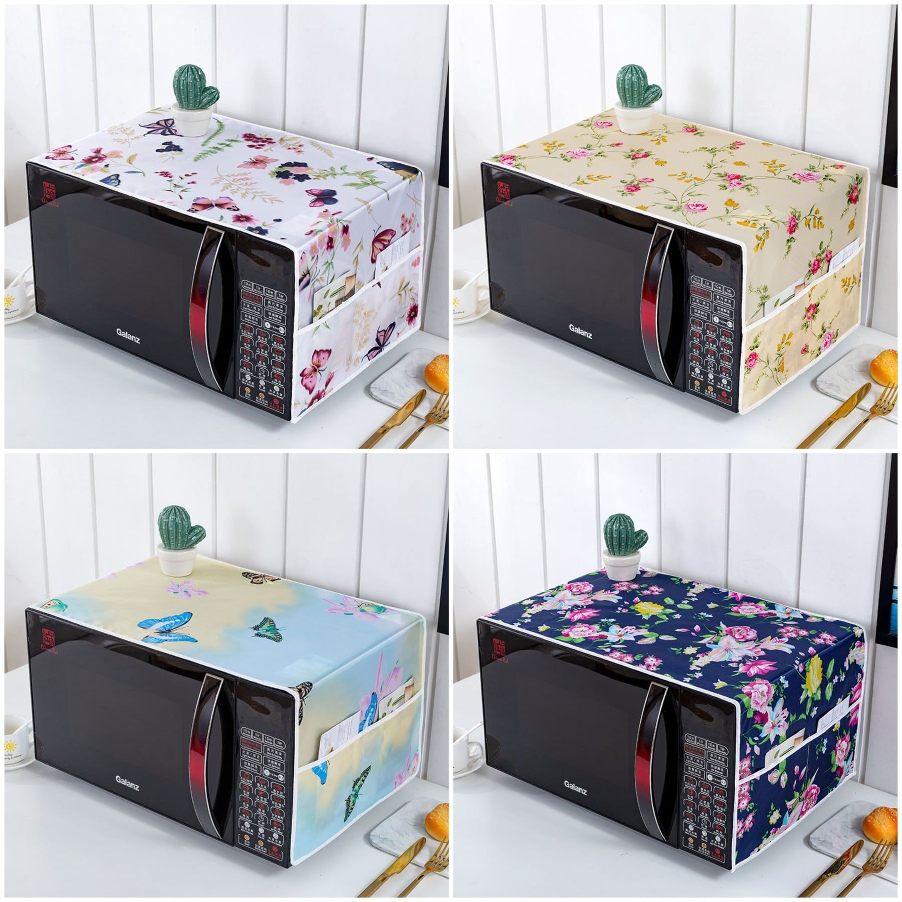 Oven Cover Dustproof Microwave Cover/ Beautiful Multicolor Printed Oven Cover - Kitchen Rack