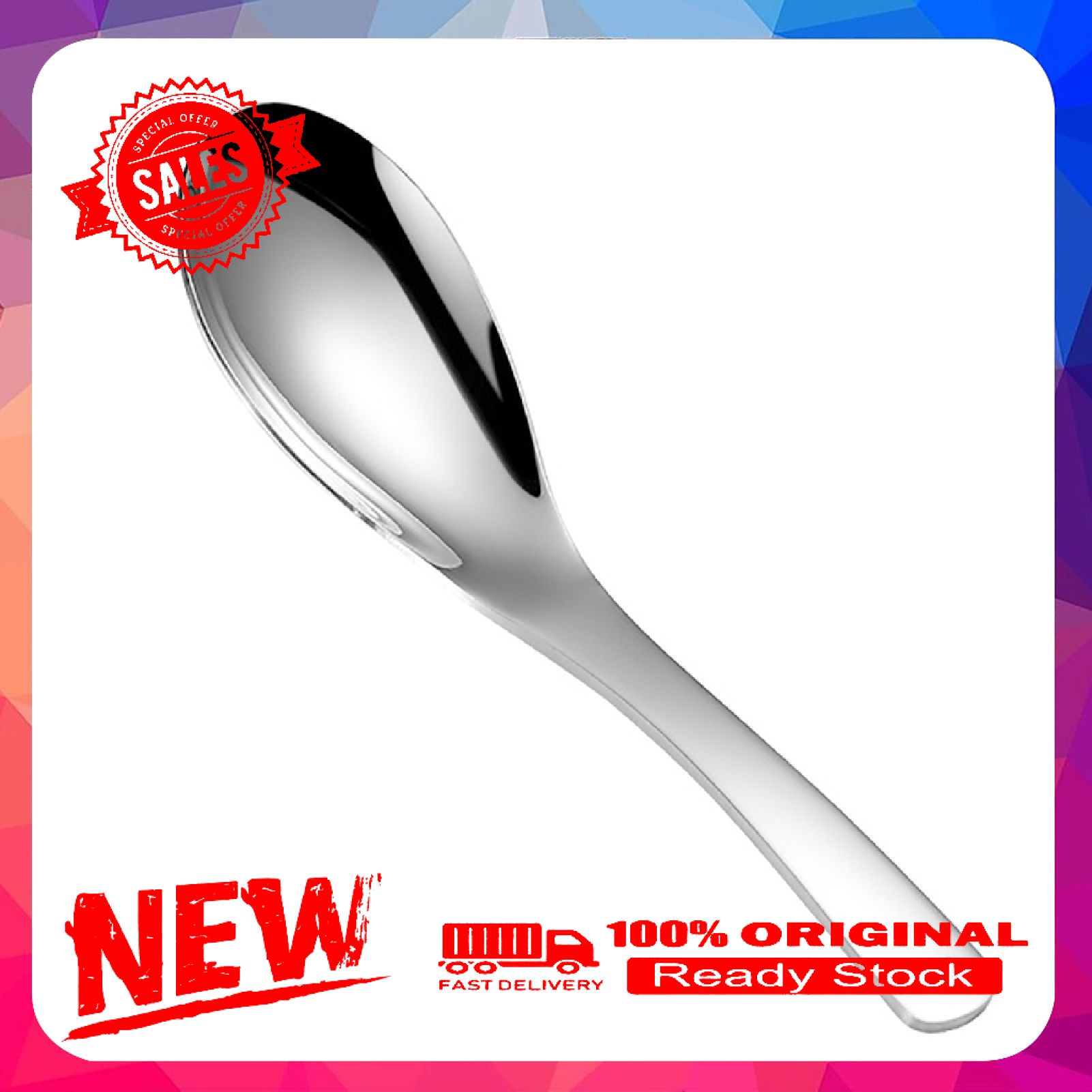 1Pcs Spoon Versatile Easy to Clean Stainless Steel Stainless Steel Spoon for Kitchen