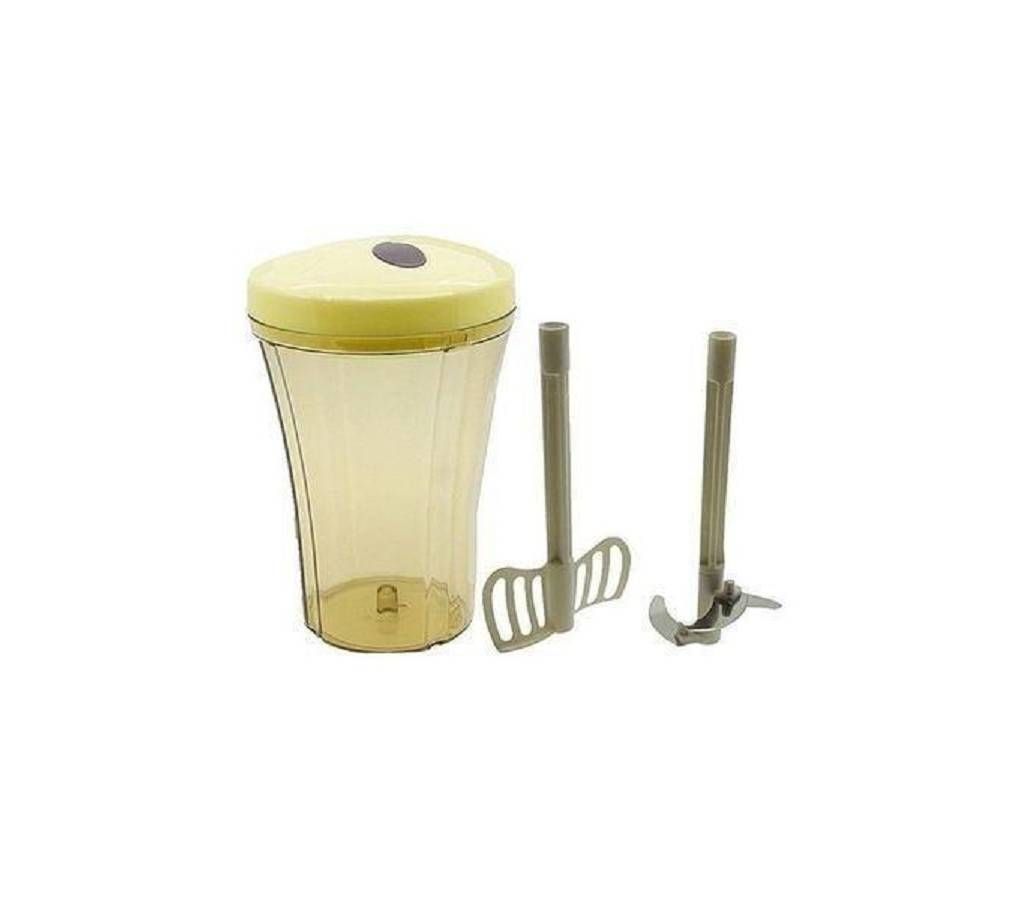 Manual Hand Pull Speedy Chopper for Vegetables and Spices - Yellow