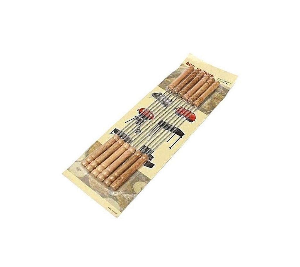 12 Pieces Barbecue Grill Sticks Set  Silver