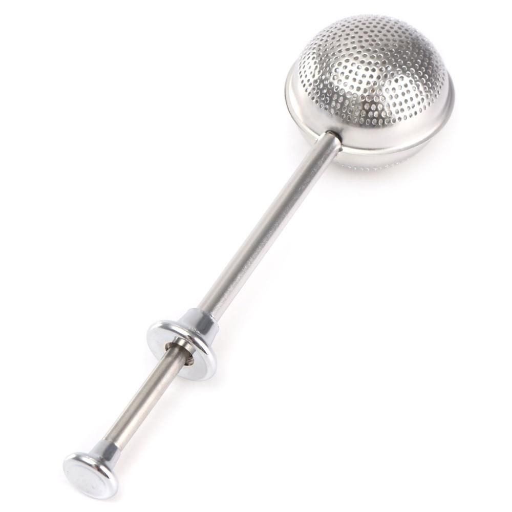 1/2pcs Ball Push Tea Infuser Herbal Stainless Steel Locking Strainer Spice US