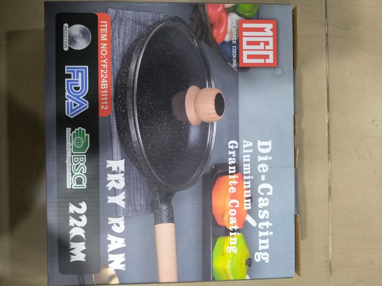 MGC Die- Casting Aluminum  granite coating Fry Pan 22 cm