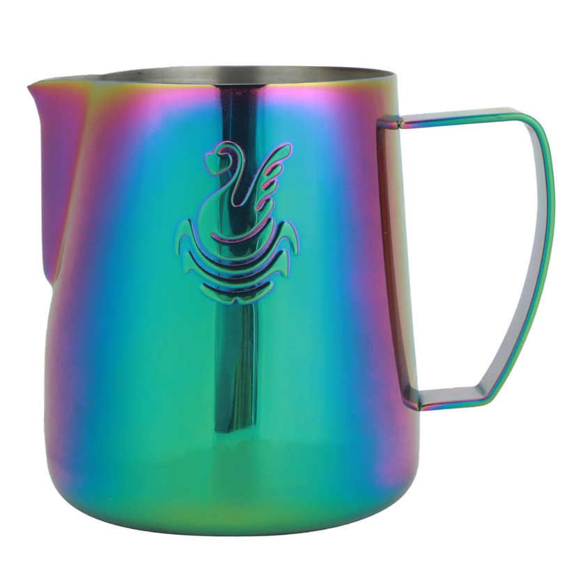 Himeng La Colorful Thicken Stainless Steel Coffee Milk Frothing Cup Pitcher Jug for Home Latte Art