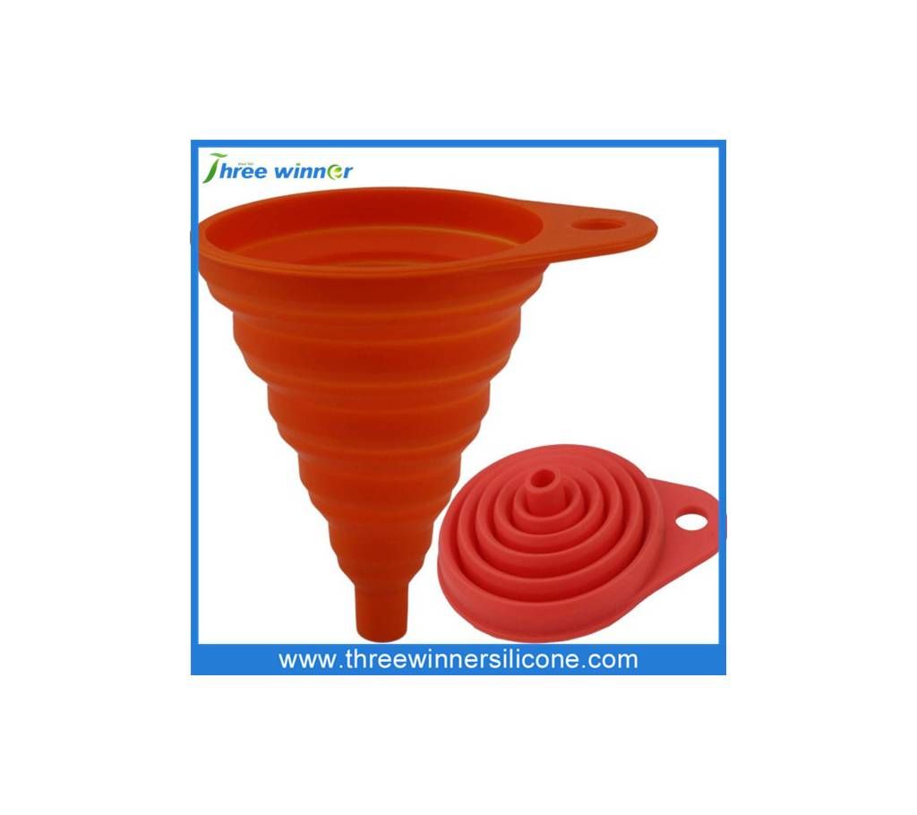 Silicone Gel Folding Funnel - Red