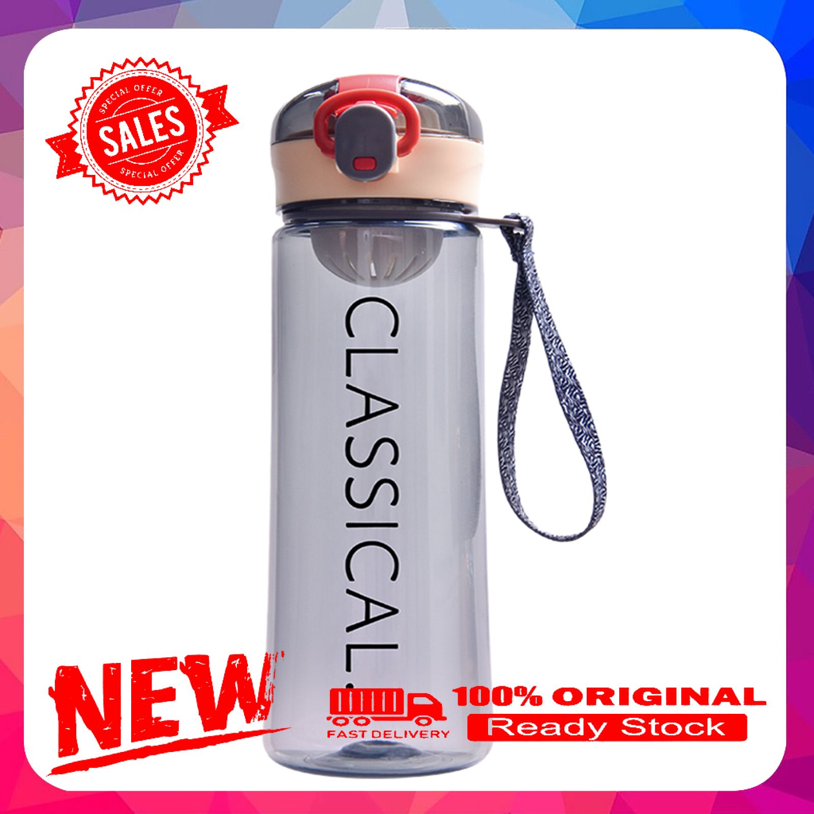 400ML/500ML Water Sippy Cup Leakproof Smooth Edge with Drinking Straw Simple Modern Water Bottle for Children