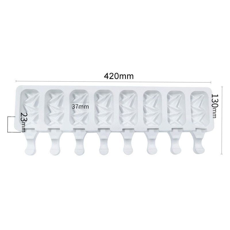 8-cavity Silicone Ice Cream Mold  Small Oval DIY Homemade Popsicle Moulds Dessert Ice Pop Lolly Maker Reu Tool