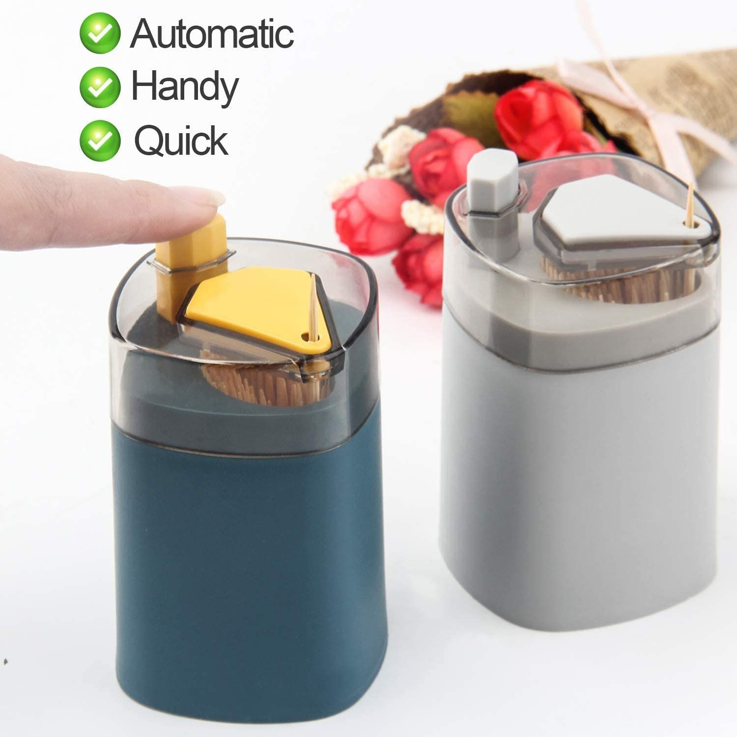 Automatic Toothpick Holder Dispenser, Pop-Up Automatic Toothpick Dispenser, Toothpick Storage Box