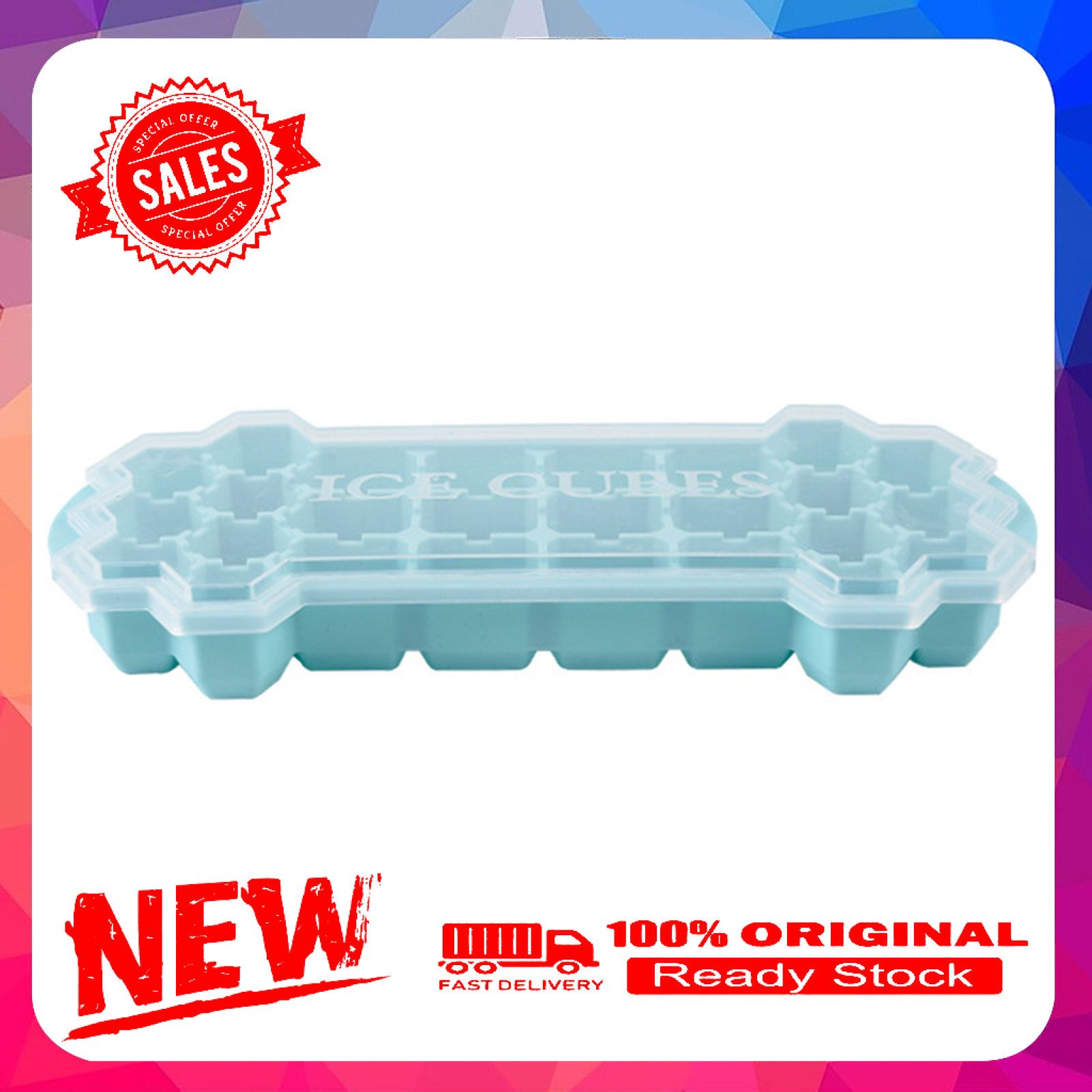 Silicone Ice Tray Mould with Lid 26 Grids Storage Box DIY Baby Food Pudding Mold