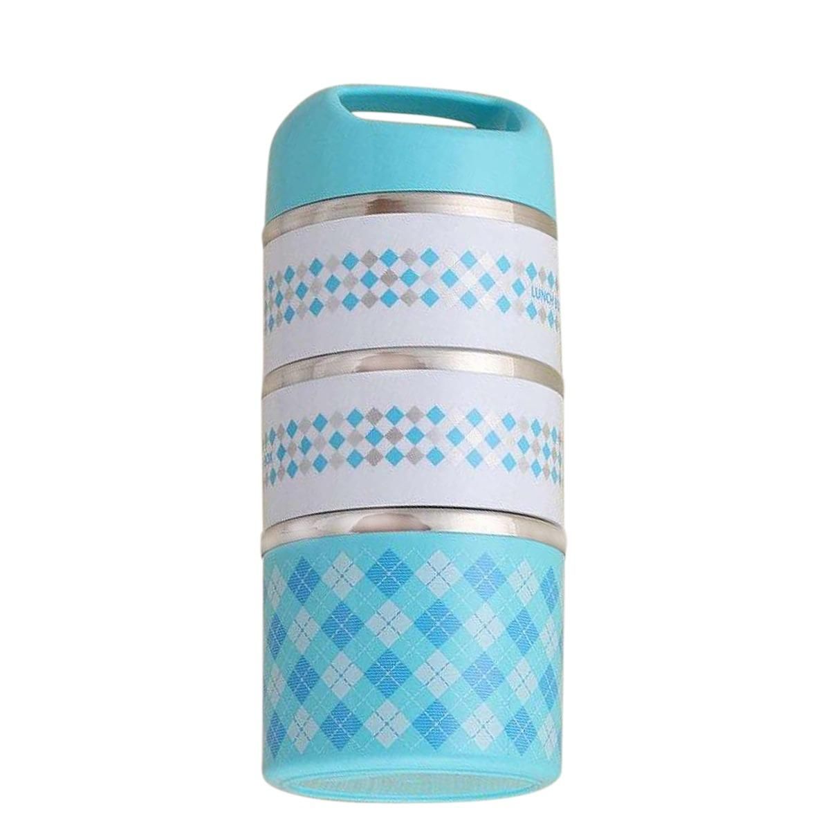 Thermal Insulated 3 Layer Lunch Box - Blue