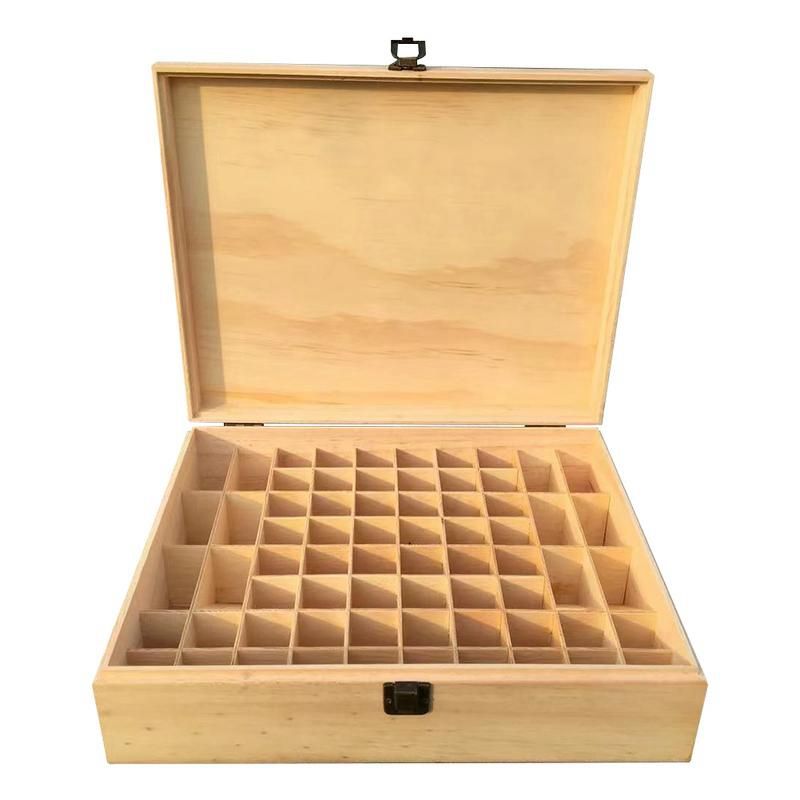 68-Grid Wooden Essential  Box Wooden Essential  Storage Box Solid Wood Gift Box Multi-Square Essential  Box