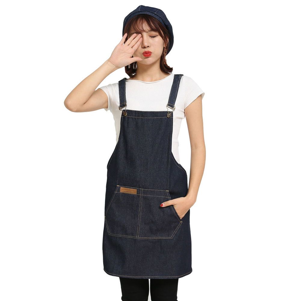 Adjustable Home Restaurent Kitchen Cooking Chef Baking Dress Apron with Pockets