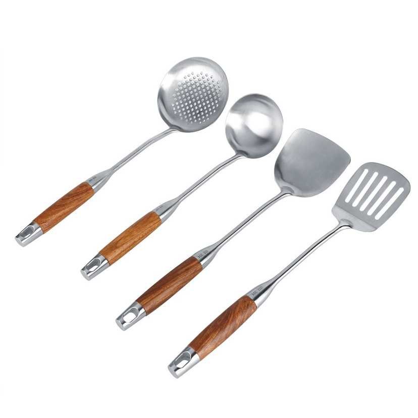 Buy Ying 4Pcs/Set 304 Stainless Steel Rosewood Cooking Utensils Cookware Set Kitchen Tool