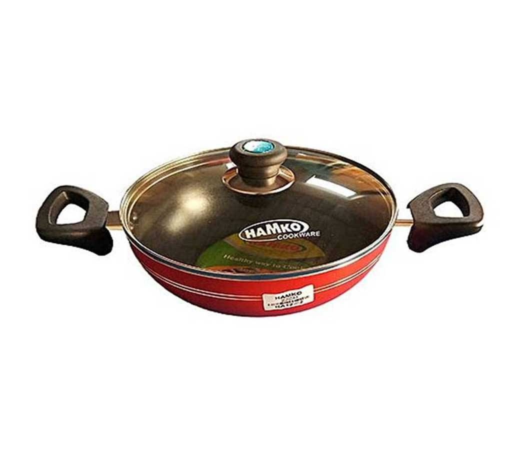 HAMKO HA4-13 Red TH Classic Deep Wokpan with CG Lid - 26 CM
