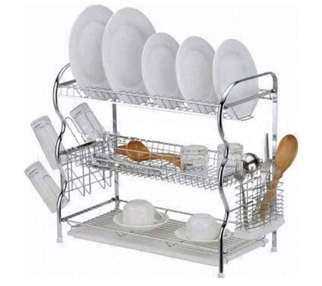 Stainless steel three layer dish rack 