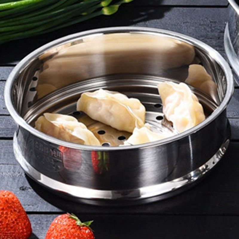 Steaming Tray Stainless Steel Steamer Rice Cooker Steamer Pot Steam Basket Vegetable Fruit Drain Basket Kitchen Steamer