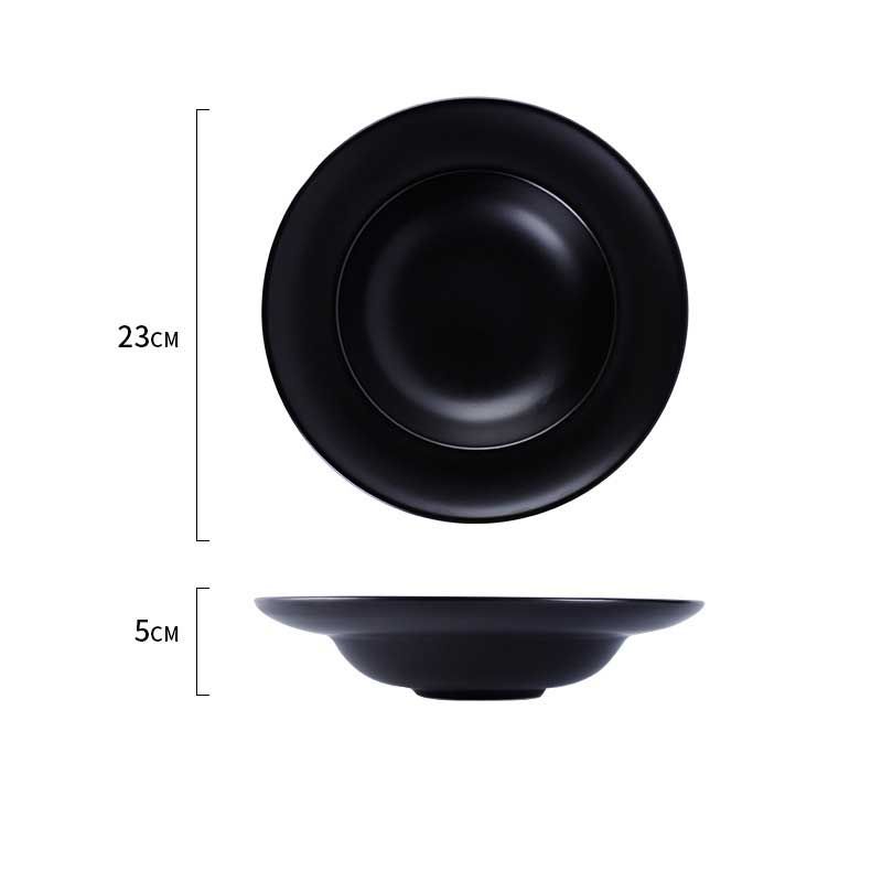 Creative Simple Glaze Ceramic Dish Pasta Dish Salad Plate Deep Dish Soup Plate Western Straw Hat Plate