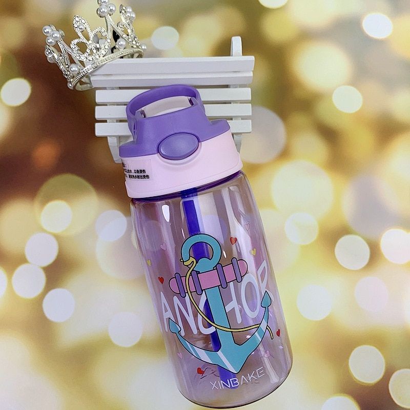 Eco-Friendly 480ml Sport&Outdoor Plastic My Water Straw Bottle Portable Handle Lid  Pc Fruit Juice Kettle For Kids And Students
