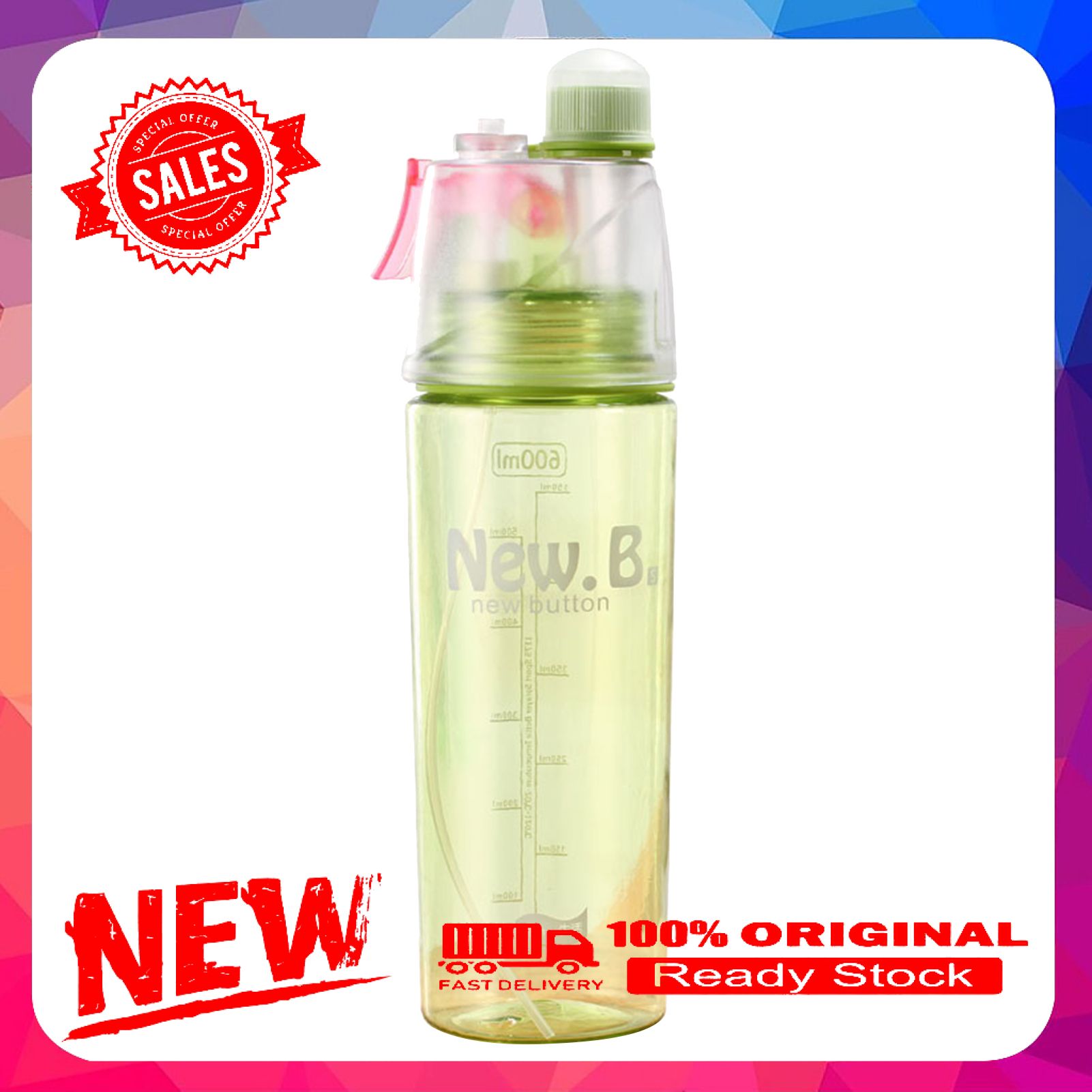 400ml/600ml Portable Large Capacity Sport Fitness Water Drinking Bottle Kettle
