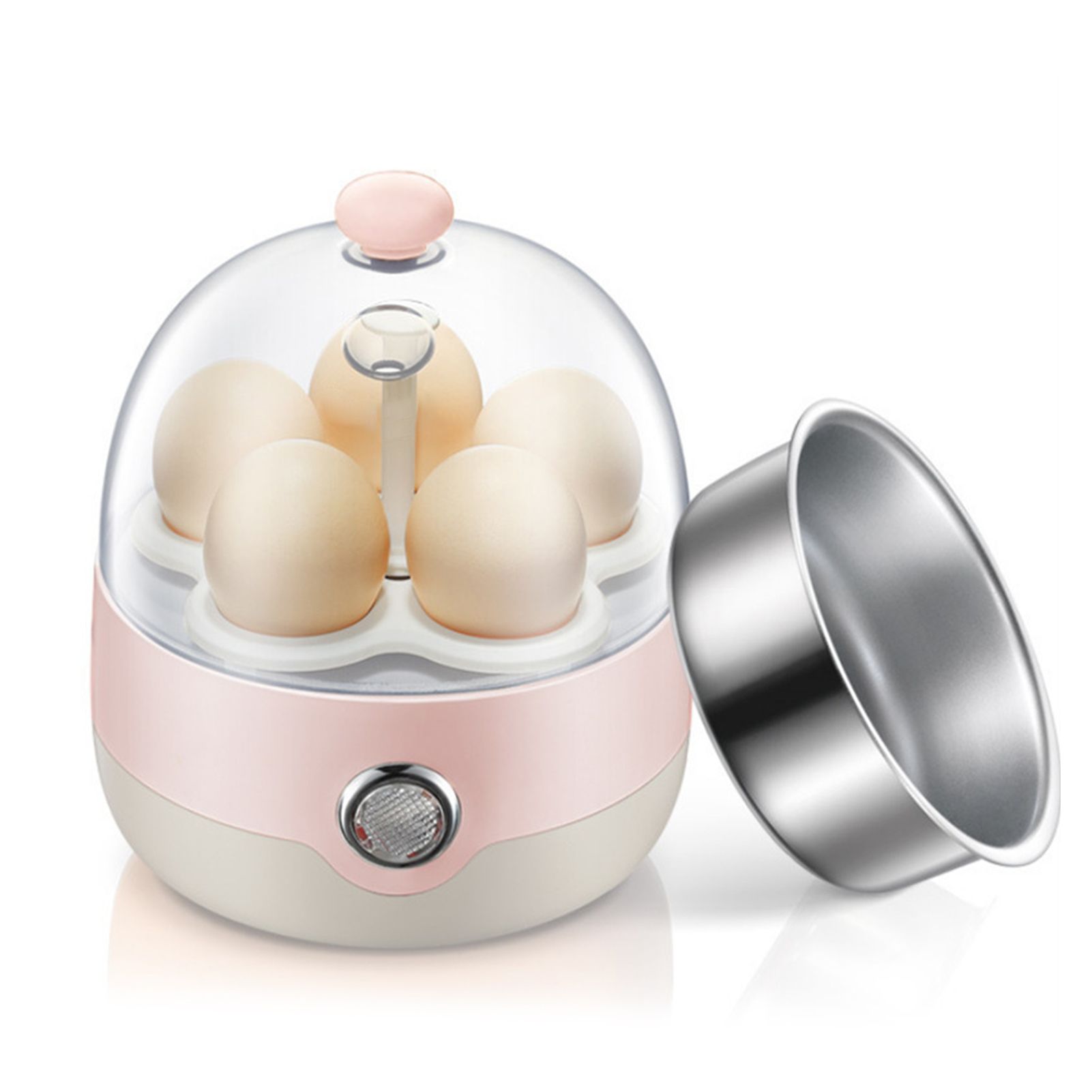 Egg Boiler Clear Lid 5 Capity Egg Steamer with Stainless Steel Steam Bowl