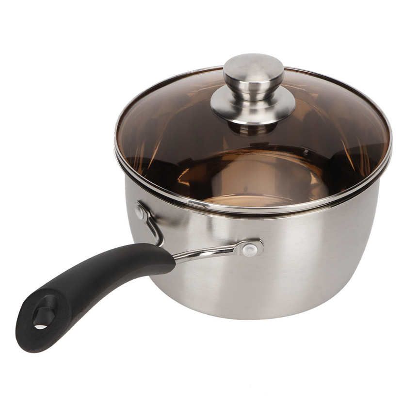 Small Soup Pot Thickened Compound Steel Non‑Magnetic Single Handle Cooking Kitchenware 18cm