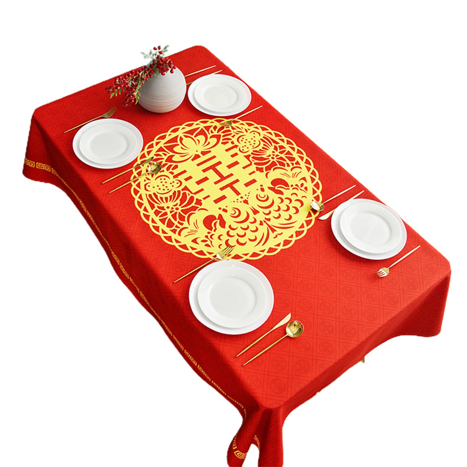 Dining Table Cover Double Happiness Eco-friendly Table Cover
