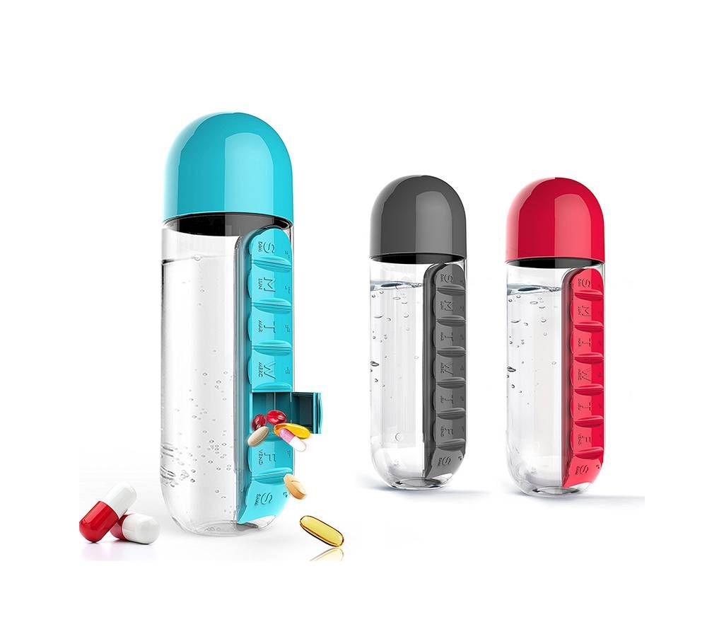 Pill & Vitamin Organizer Water Bottles