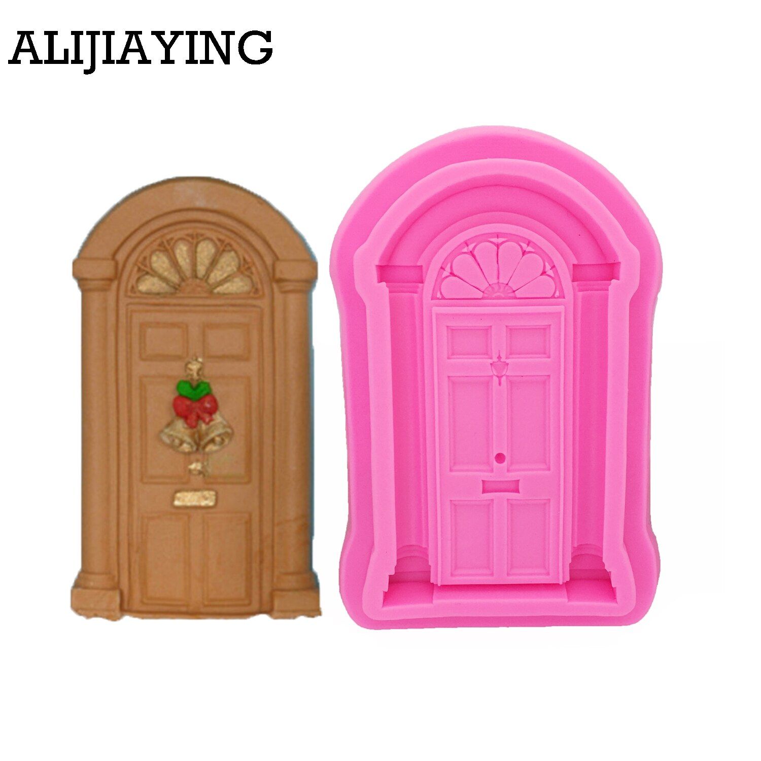 M0975 Retro Door Cake Border Silicone Molds Christmas Fondant Cake Decorating Gumpaste Chocolate Moulds