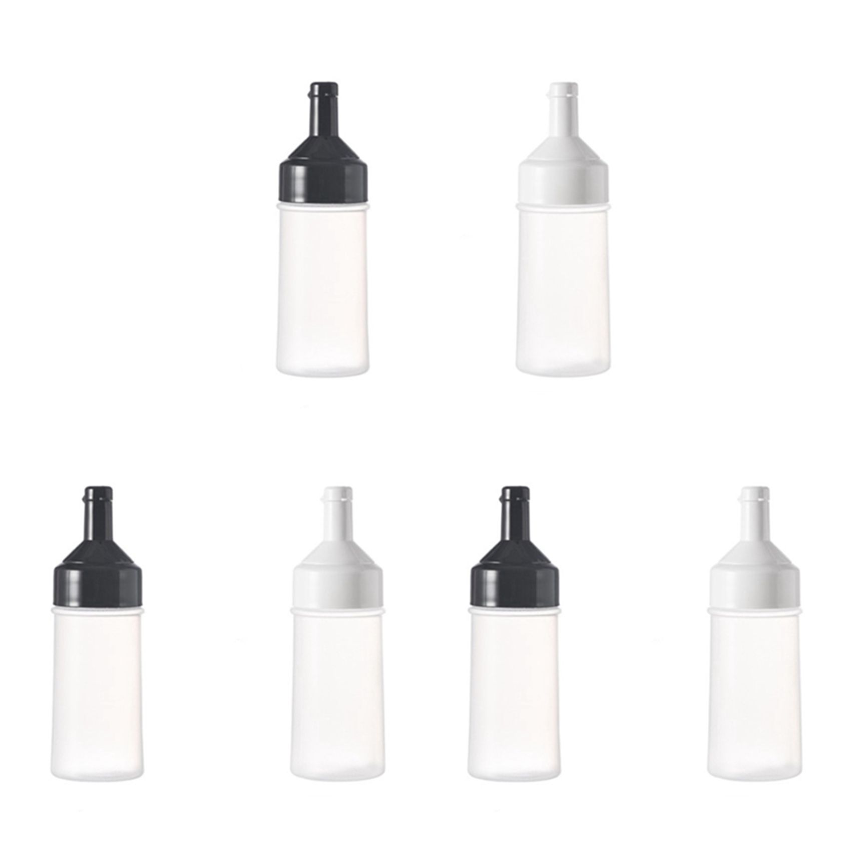 6 Pcs Squeeze Bottle Kitchen Accessories Plastic Condiment Dispenser Oil Sauce Vinegar Ketchup Cruet Seasoning Bottle