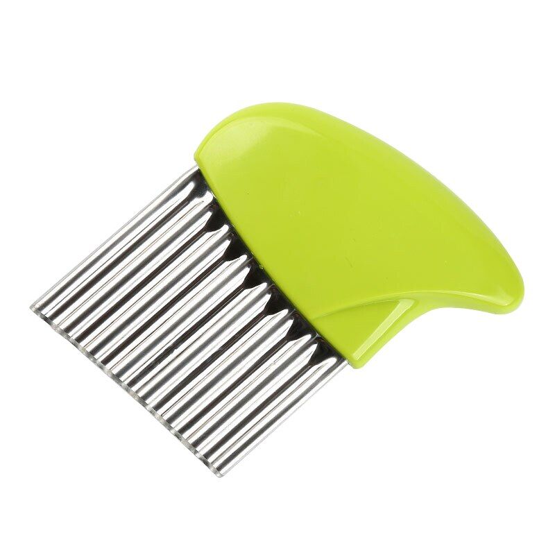 Wave Onion Potato Slices Wrinkled French Fries Salad Corrugated Cutting Chopped Potato Slices Knife Convenient Gadgets Tool-green