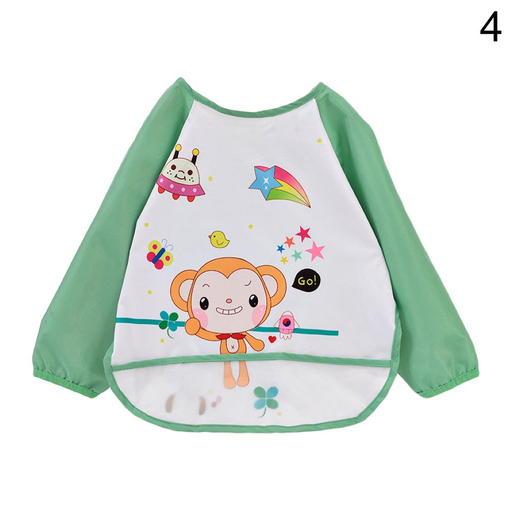 Spring Summer Waterproof Baby Feeding Bib Food Catcher Apron Painting Clothes