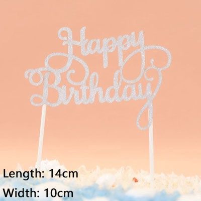 GC New design HAPPY BIRTHDAY Cake Toppers Acrylic Round Birthday Cake Toppers Party Layout Baking Cake Decoration