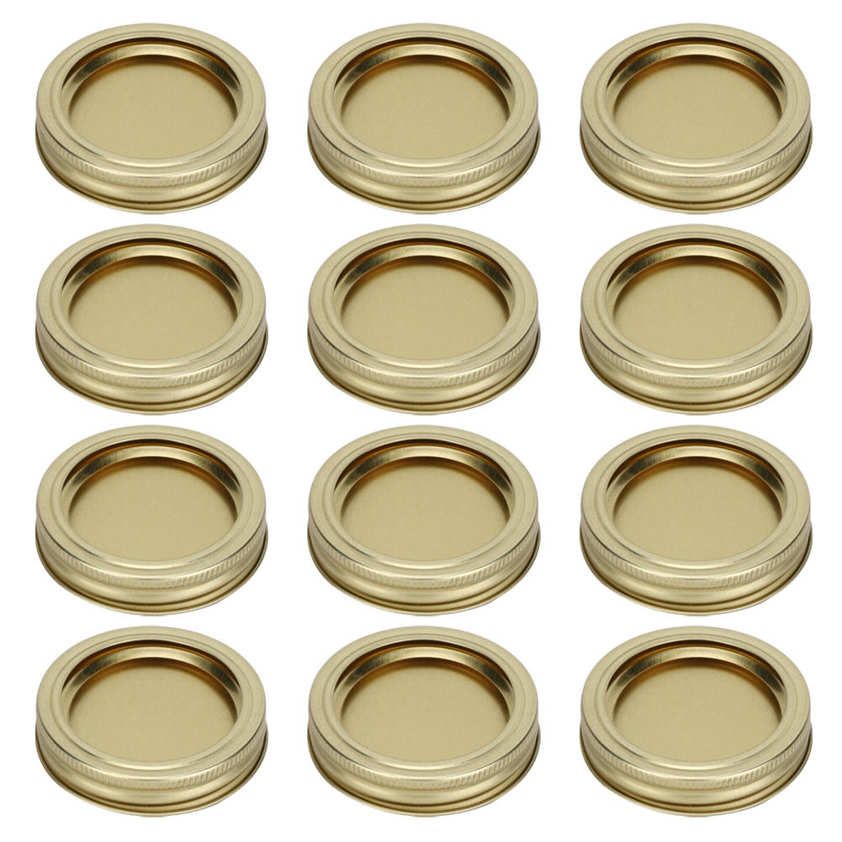 Storage Canning Cover 12pcs 70mm Round Regular Mouth Split‑Type Jar Lid Container Sealing for Spice Honey