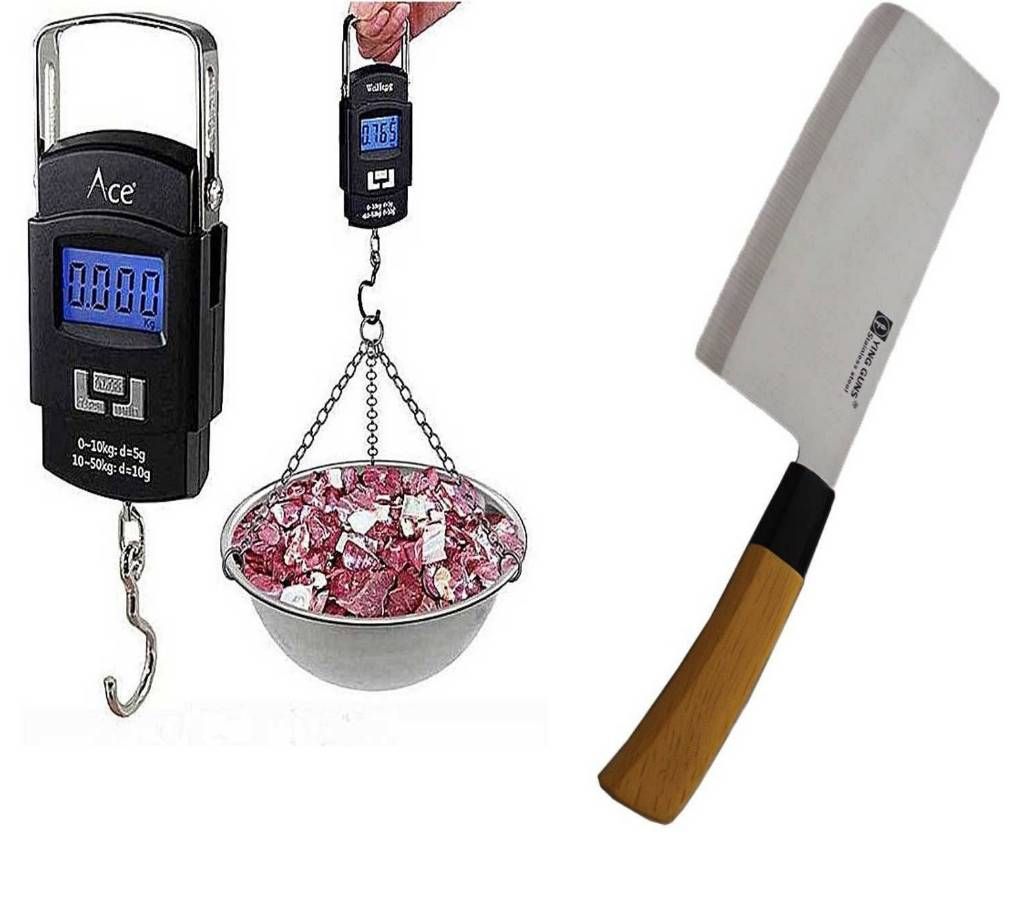 Portable digital wet scale + stainless steel breast knife