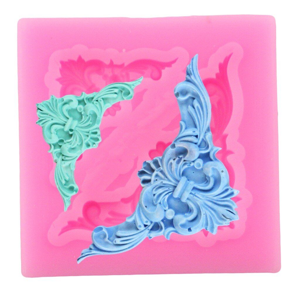 DIY Sugarcraft Cake Vintage Relief Corner Border Silicone Mold Fondant Mold Cake Decorating Tools Candy Chocolate Gumpaste Mold