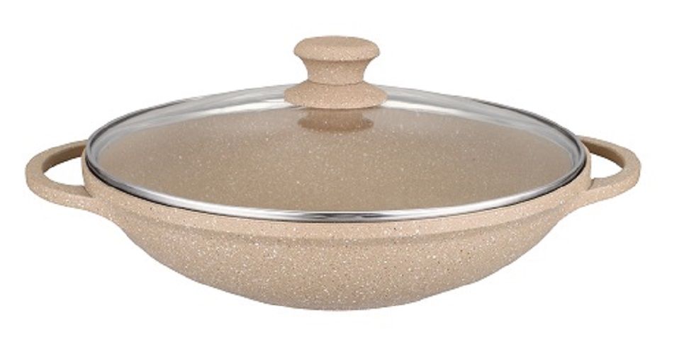 Disnie Marble Coating Non Stick Induction Bottom Cookware Korai With Lid 32 cm