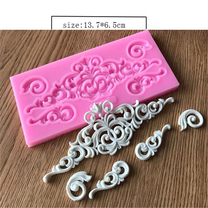 New DIY Sugar Craft Cake Vintage Relief Border Silicone Mold Fondant Mold Cake Decorating Tools Gum Paste Mold Chocolate Mold