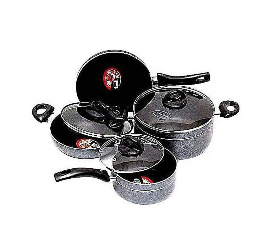 Kiam Non Stick 7 Pcs Cookware Set - Black and Ash