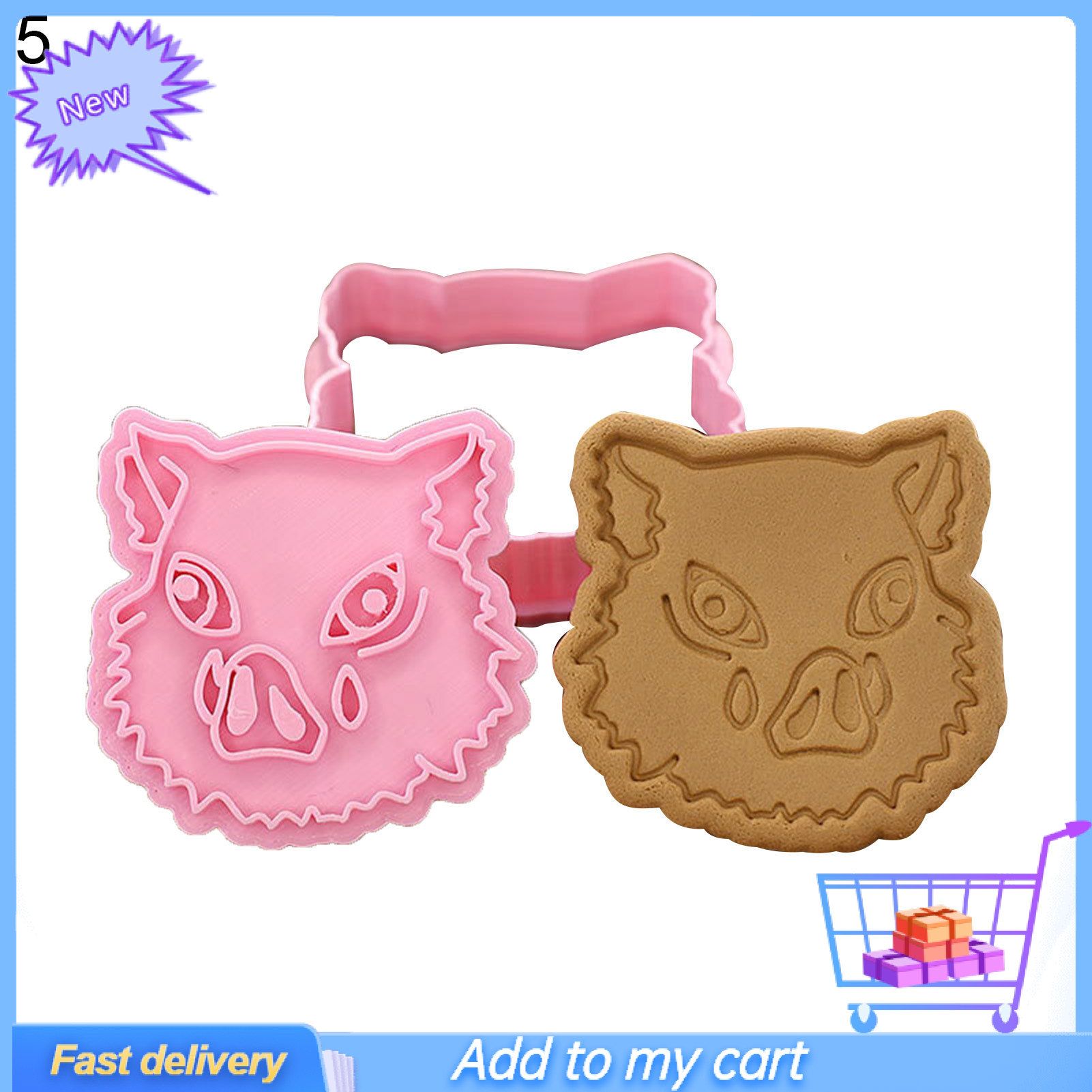 Cartoon Demon Slayer Figure Cookie Cutter Mold Figure 3D Pressing Baking Gift