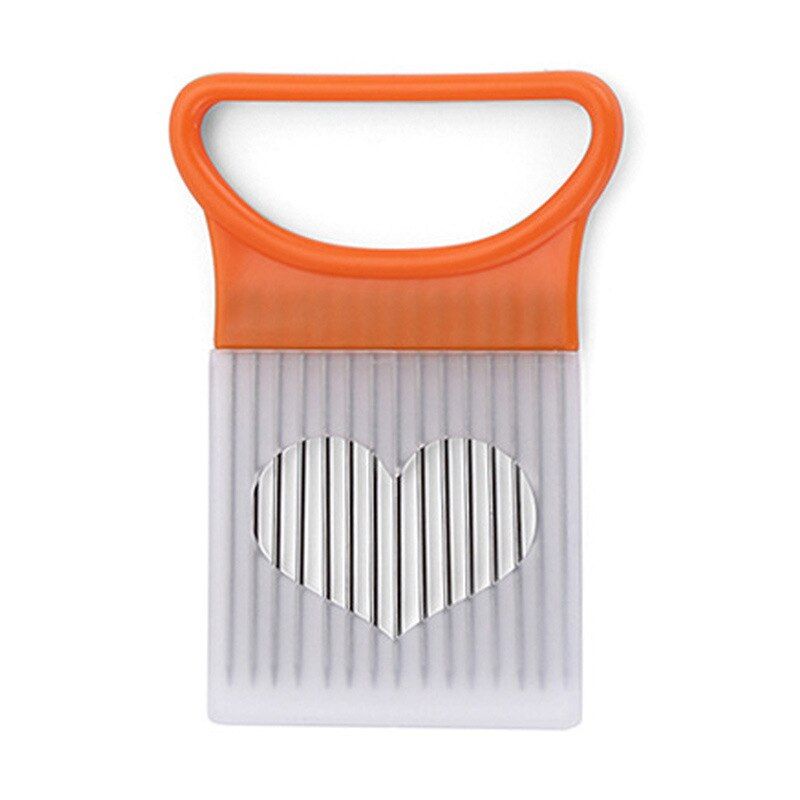 1PC Stainless Steel Onion Fork Vegetable Slicer Tomato Cutter Metal Meat Needle Cutting Safe Aid Holder Kitchen Accessories Tool-Orange