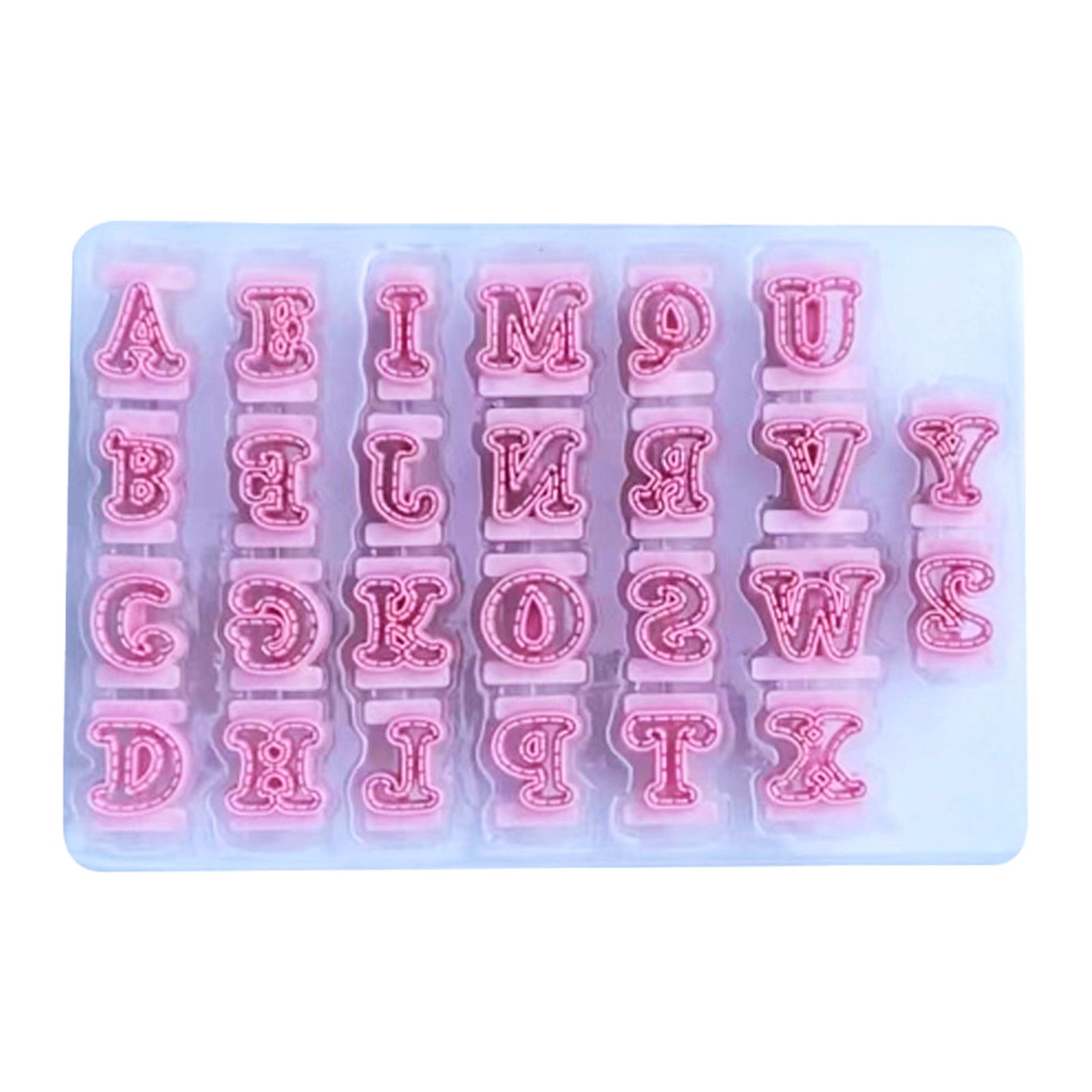 1 Set Letter Fondant Mold Alphabet Non-stick Plastic Children Holiday Fondant Mould Kitchen Tools