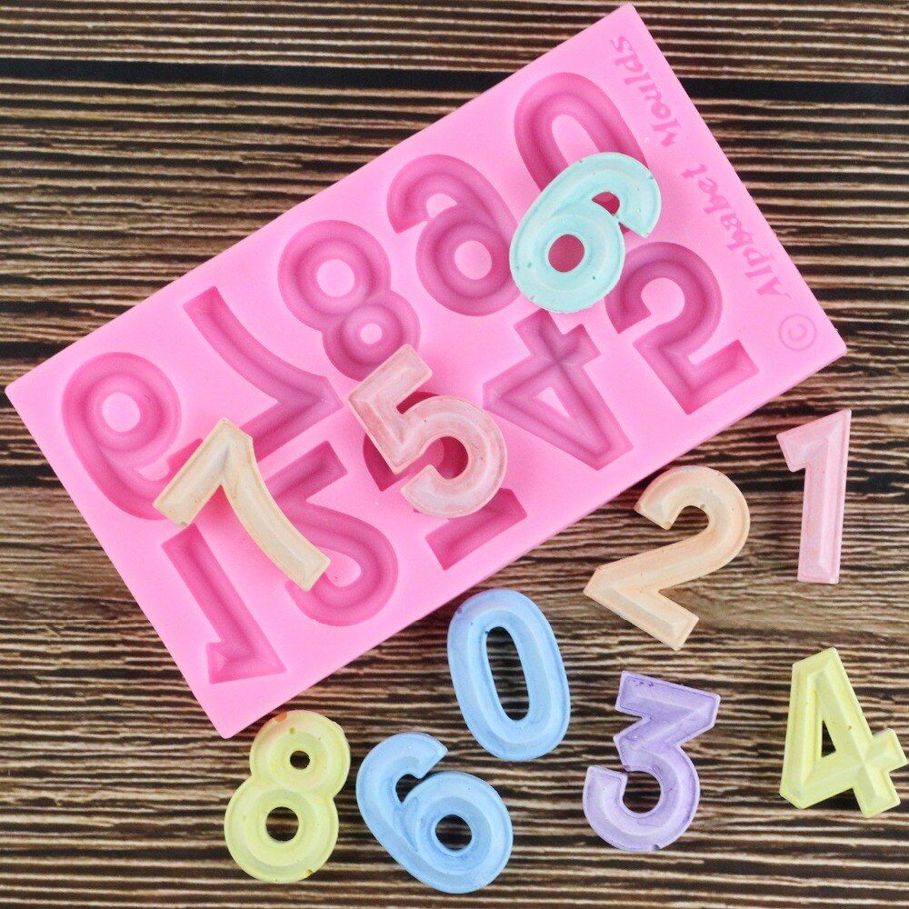 Number Silicone Mold Fondant Mould Cake Decorating Tools Chocolate Gumpaste Mold Sugarcraft Kitchen Accessories