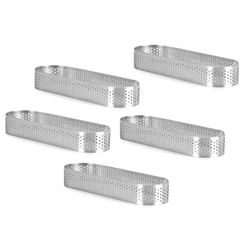 5PCS Mini Mousse Cake Ring Stainless Steel Perforated Mold DIY Mousse Ring Dessert Cookies Baking Mould Baking Tools