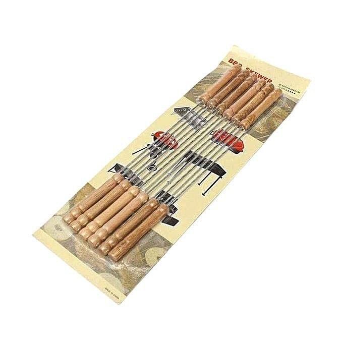 12 Pieces Barbecue Grill Sticks Set – Silver