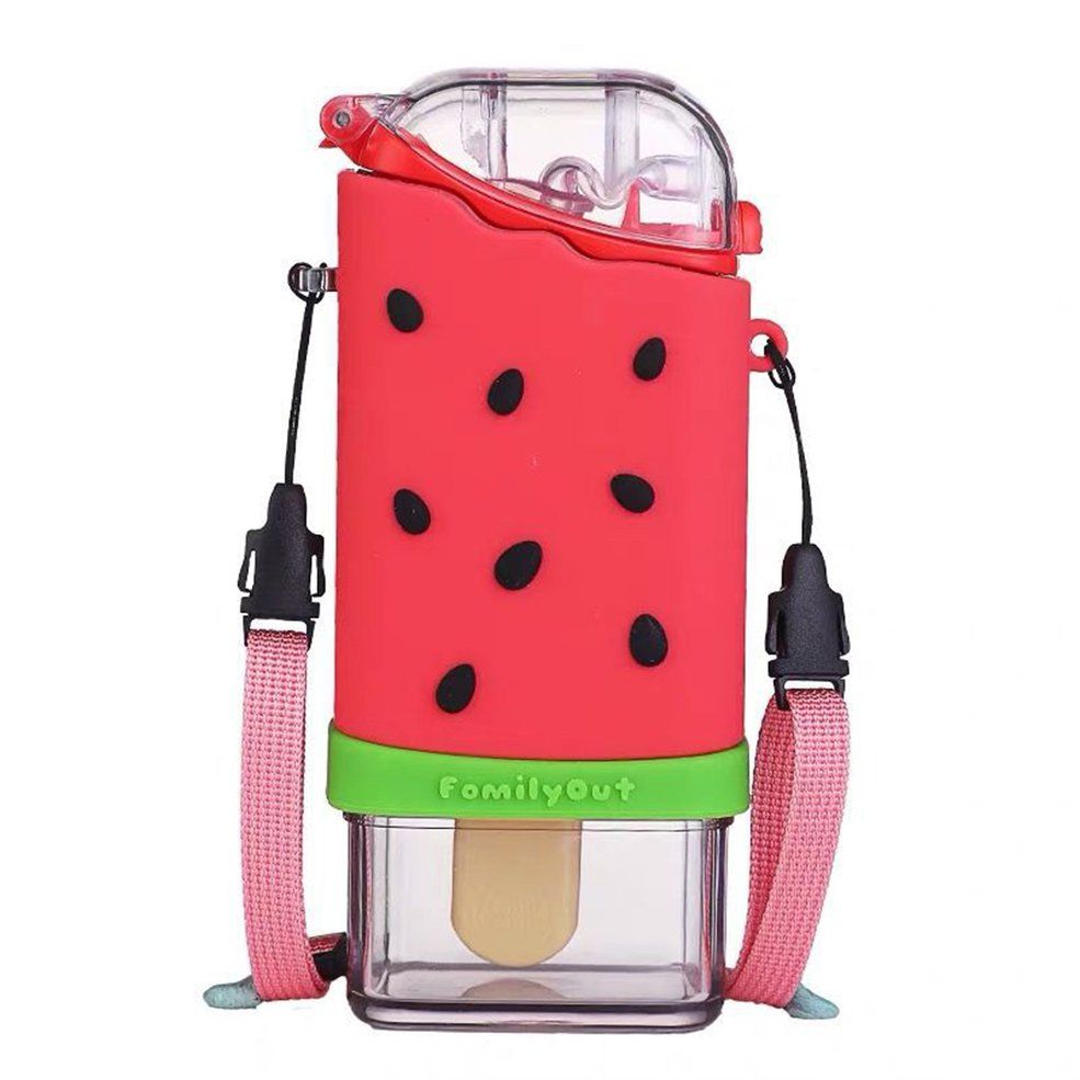 Bouncing Straw Cup Summer Cup Square Straw Cup Plastic Cup Ice Cream Cup