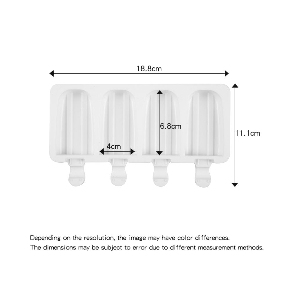 Silicone Ice Cream Mold DIY Homemade Popsicle Moulds Freezer 4 Cell Small Size Ice Cube Tray Popsicle Barrel Makers Baking Tools