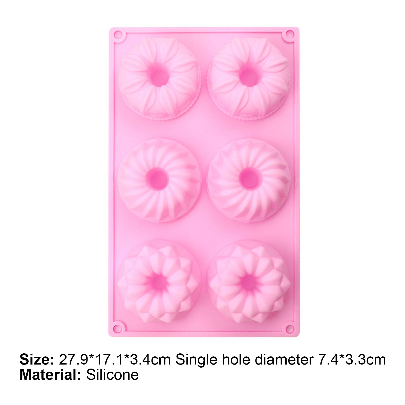 Doughnuts Pan Dishwasr Safe 6 Grids Food Grade Baking Mold