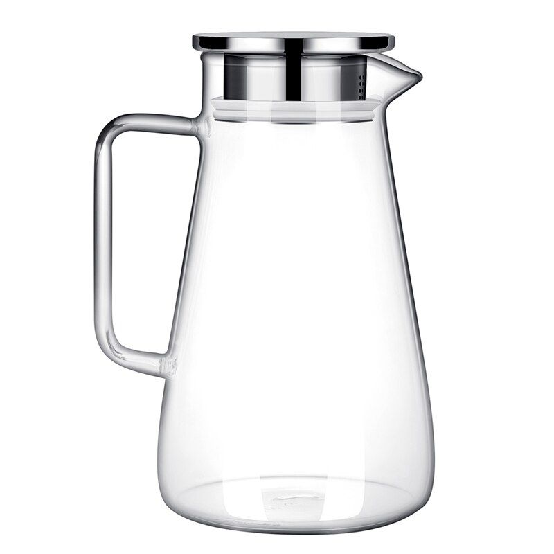 Cold Water Kettle Teapot Glass Pitcher Jug Water Juice Tea Carafe Large Bottle With Stainless Steel Lid Kitchen