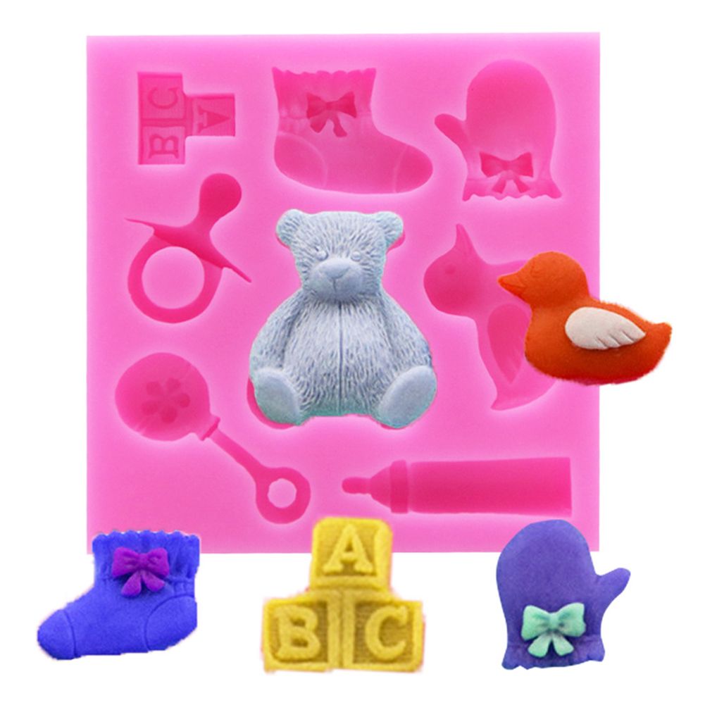 Milk Bottle Bear Pacifier Silicone Cake Mold Chocolate Jelly Pudding Baking Tool