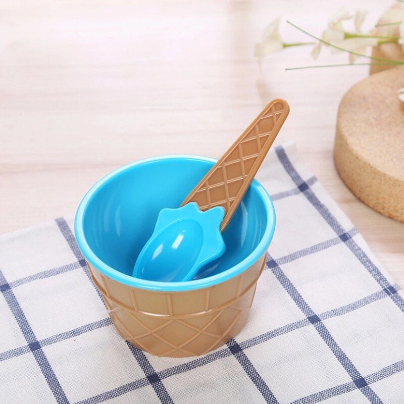 Candy Color Ice Cream Reu Bowls&spoon ful Gift For Children Dessert Ice Cream Bowls Ice Cream Cup